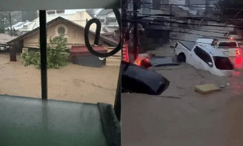 Bão Kalmaegi sầm sập đổ bộ, nhiều khu dân cư chìm trong biển nước, ô tô trôi lênh đênh trên đường phố