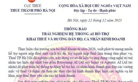Thuế TP Hà Nội thông báo nóng
