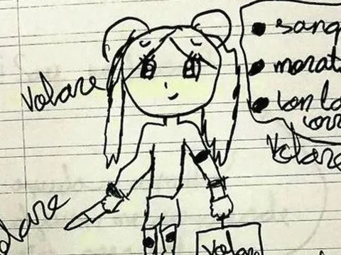 Cô bé 11 tuổi vẽ tranh trong vở bài tập, vừa nhìn thấy giáo viên đã lập tức báo cảnh sát