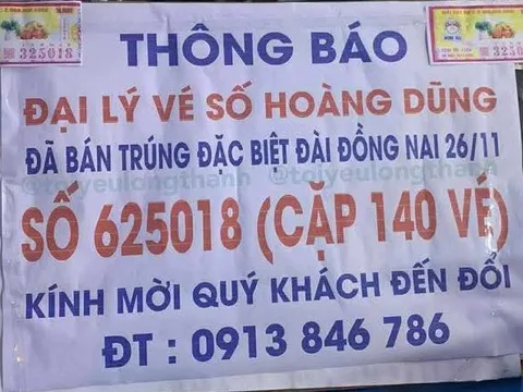 Xổ số miền Nam: Đại lý treo bảng tìm chủ nhân trúng 140 tờ vé số